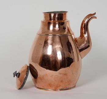 KAFFEKANNA, koppar, 1800/1900-tal.