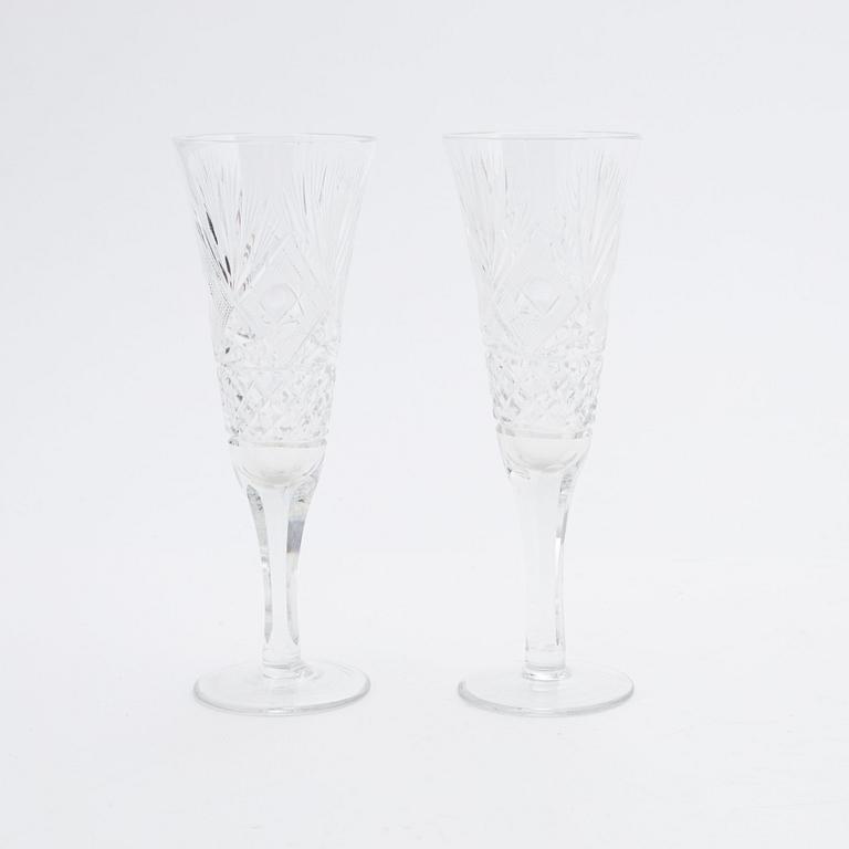 A set of 10 early 20th century champagne glasses.