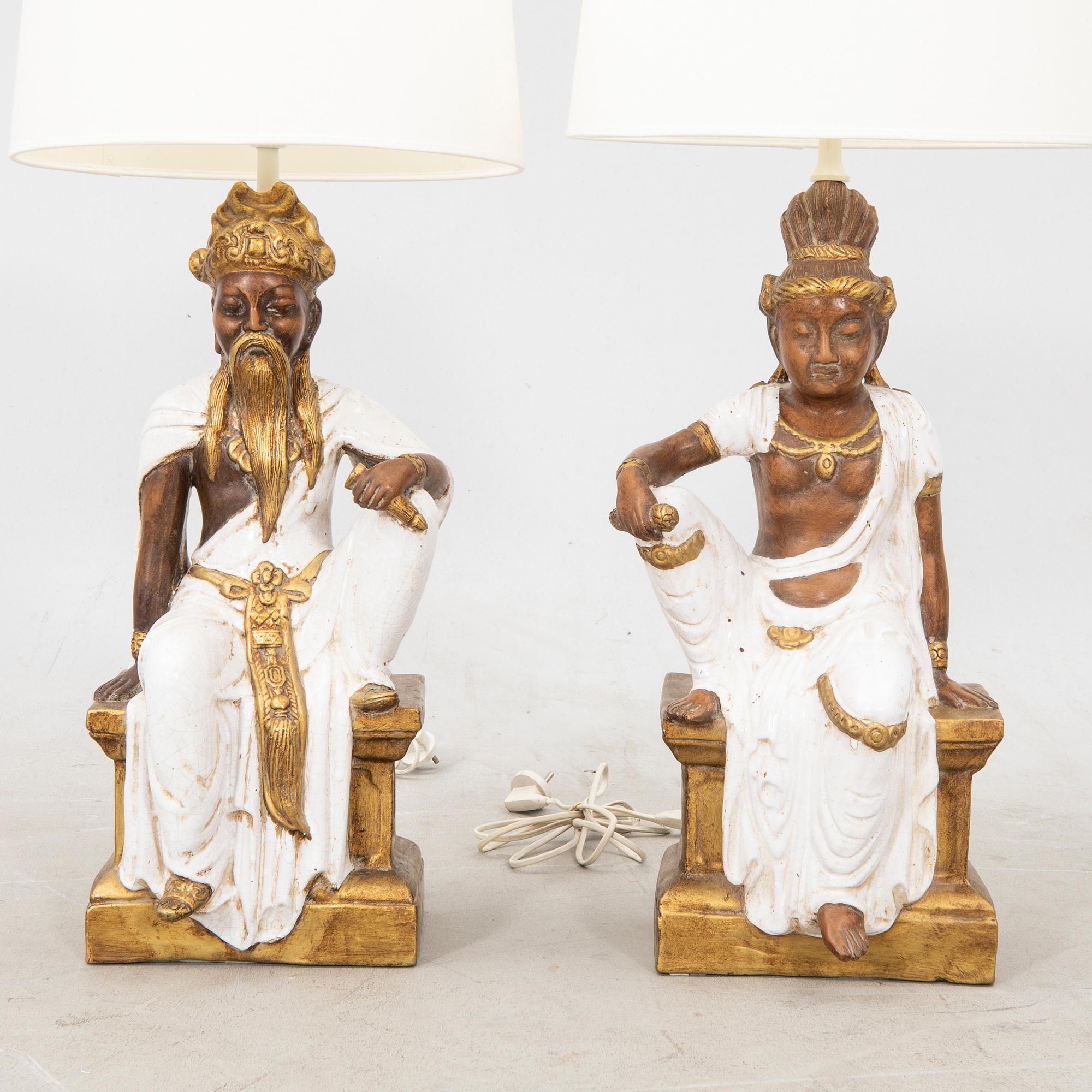 Table lamps a pair 1970s.