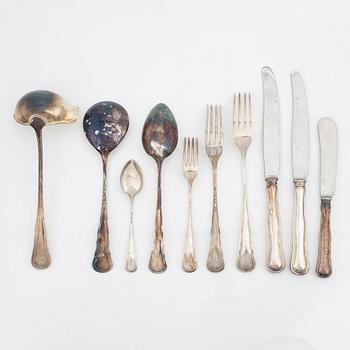 A 69 piece silver cutlery set, 'Hallbergs Chippendale', C.G.Hallberg, Stockholm, Sweden, 1950-60.