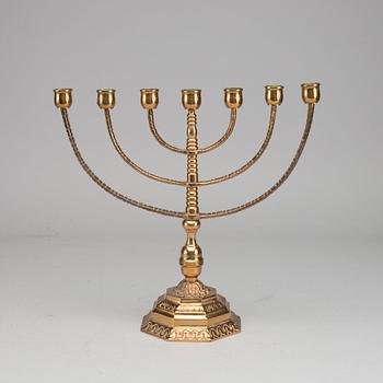 A BRASS MENORA CANDELABRA SECOND HALF OF 20TH CENTURY.