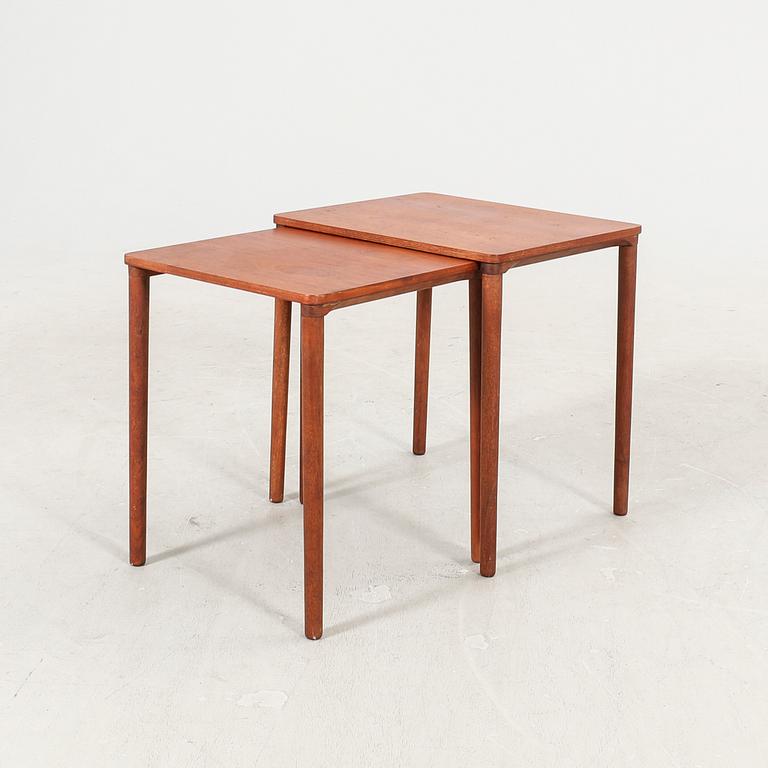 A Danish 1960s 2 pcs teak nesting table.