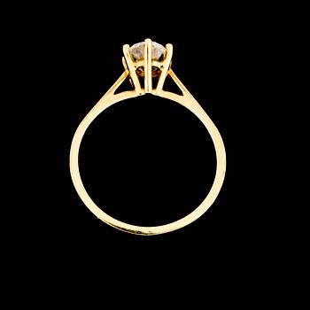 RING, 18k guld med briljantslipad diamant, ca 1.03 ct. Vikt 3 g.