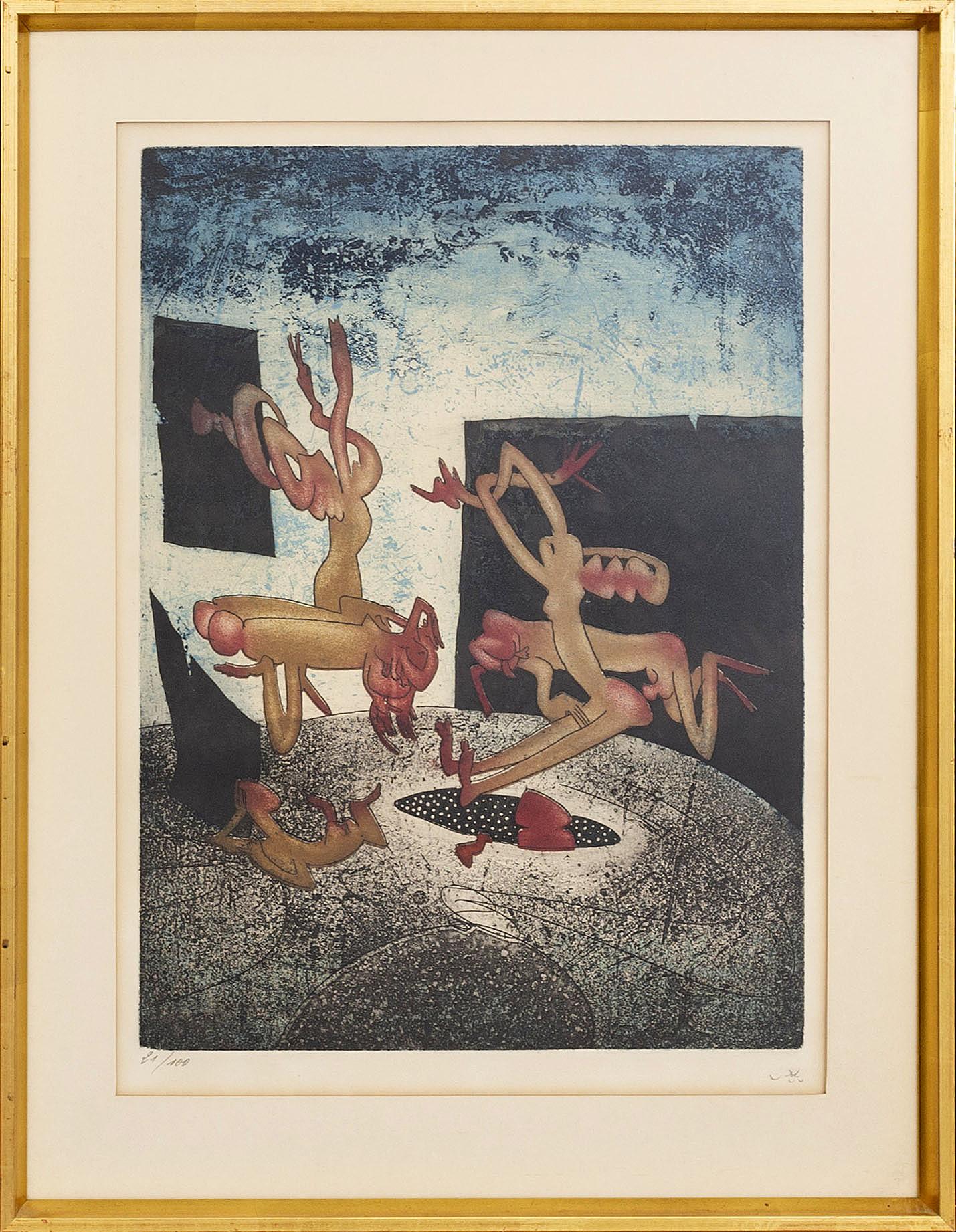 Roberto Matta, a set of eight etchings in colour, signed and numbered 21/100.