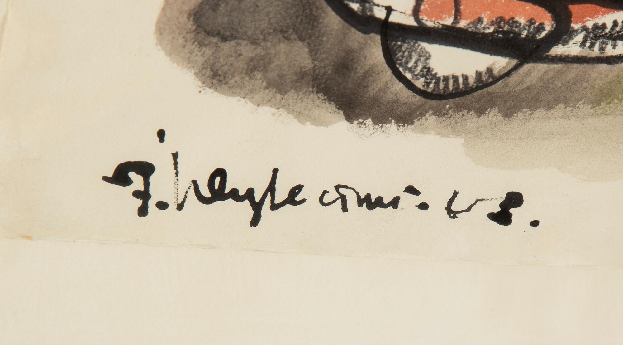 ERNST IOSIPOVITCH NEIZVESTNY, ink and watercolor on paper, signed and dated 63?.