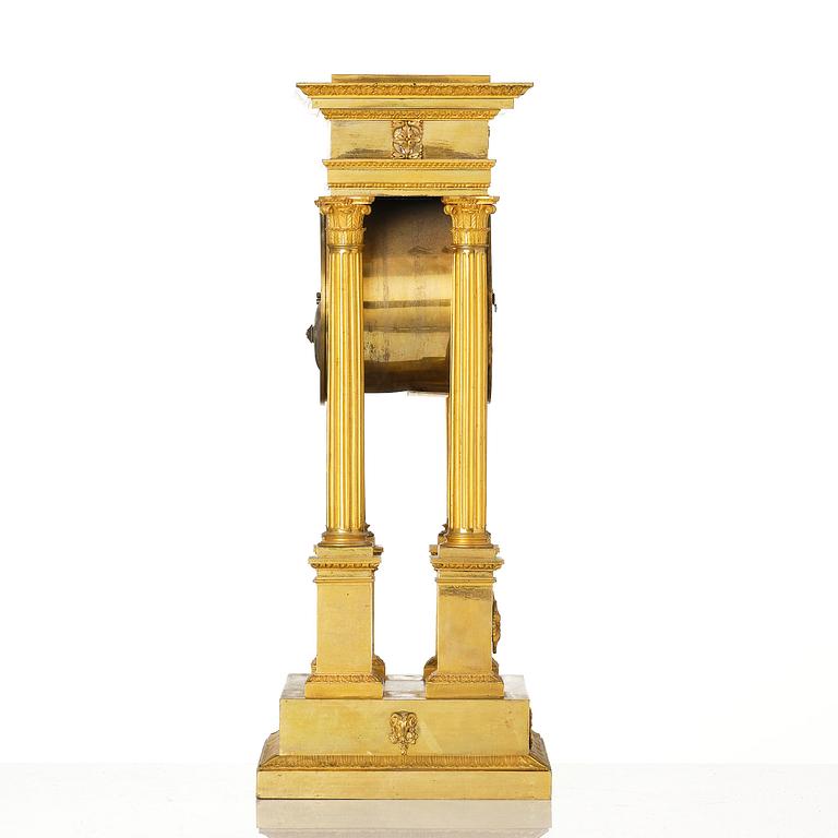 An Empire ormolu portico clock by Louis Bausse (watchmaker in Paris ca. 1807-24).