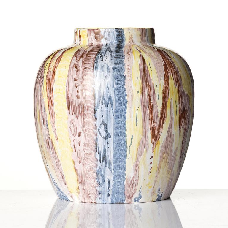 A Swedish faience 'trompe-l'œil' jar, Marieberg, 1758-66.