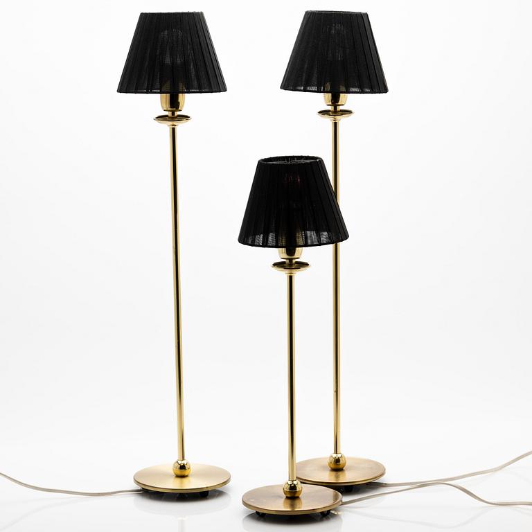 Table lamps, 3 pcs, Tyringe Konsthantverk AB, circa 2000.