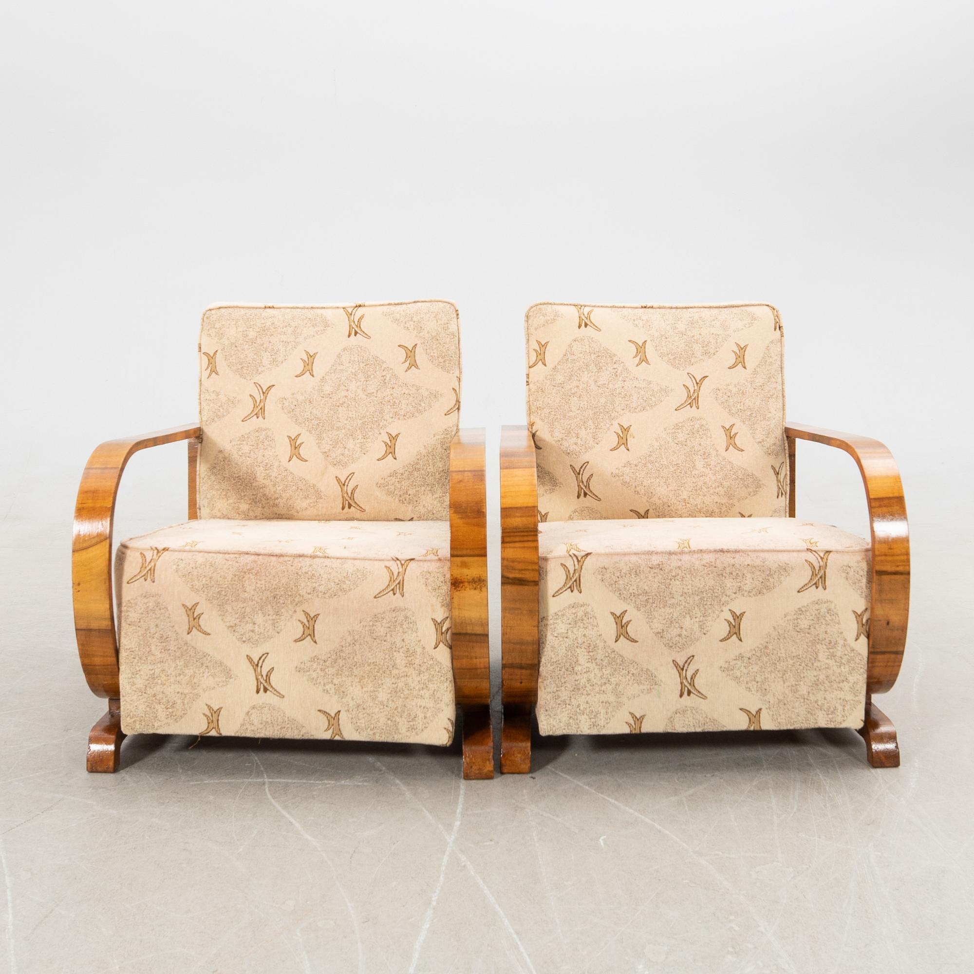 Fåtöljer, ett par, Art Deco, 1900-talets första hälft.
