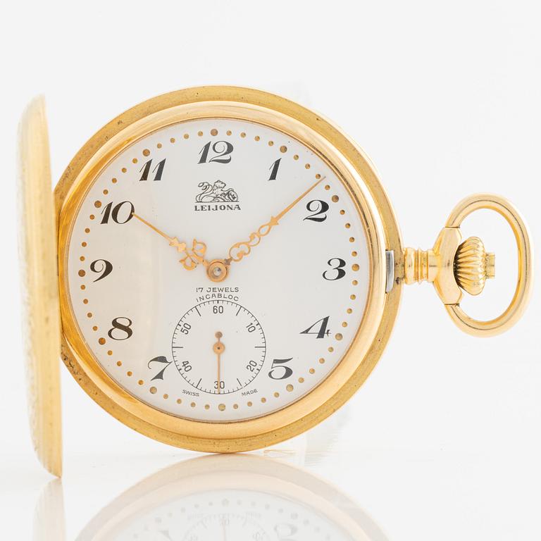 Pocket watch, 18k gold, Leijona, 49 mm.