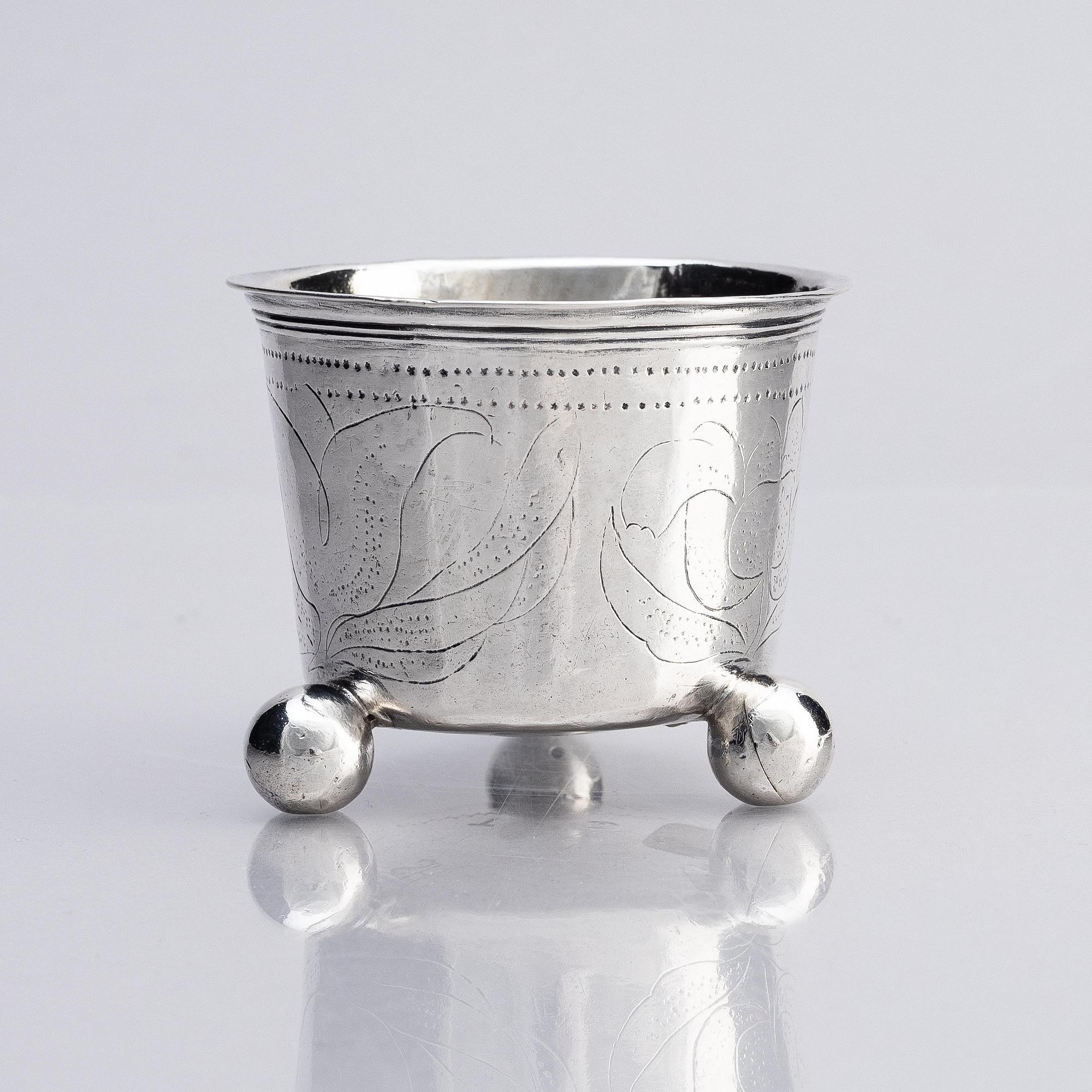 A Swedish early 18th century silver beaker, mark of Ferdinand Sehl d.ä., Stockholm 1707.