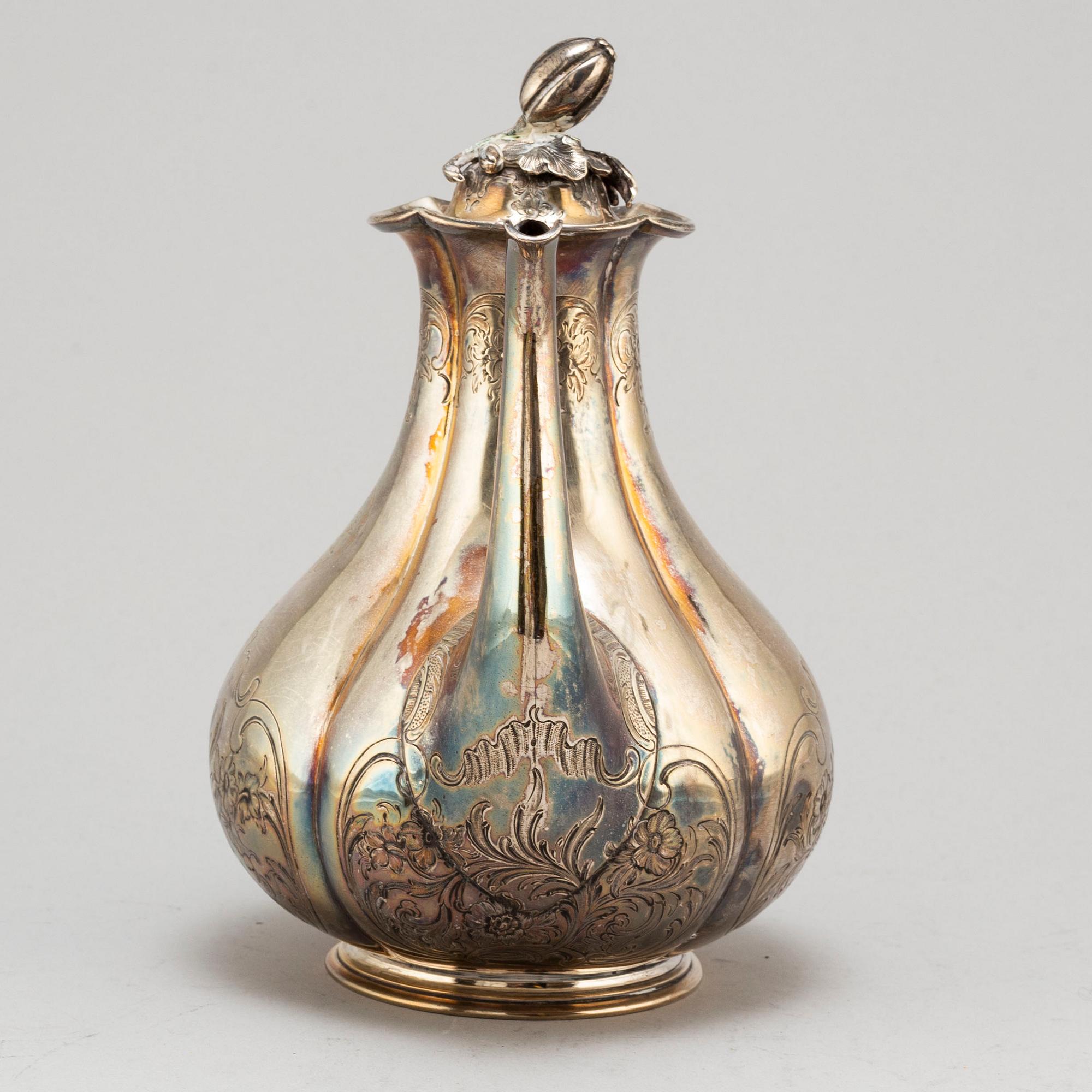 Charles Reily & George Storer, a silver coffee pot from London, England, 1843.