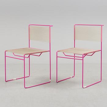 CHAIRS, a pair, "Fly Line" by CMP-padova Italy, second half of the 20th century. Signed with label.