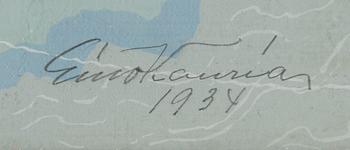 Eino Kauria, gouache, signed and dated 1934.