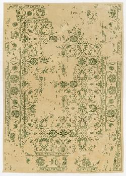 Rug, India, wool and silk with bamboo, approx. 230 x 173 cm.