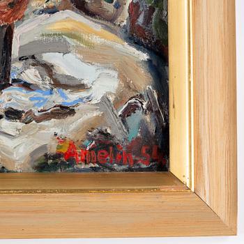 Albin Amelin, oil on canvas, signed and dated -54.