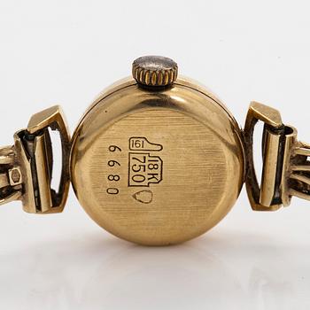 Ciny, wristwatch, 17 mm, 18K gold, 14K gold bracelet, manual.