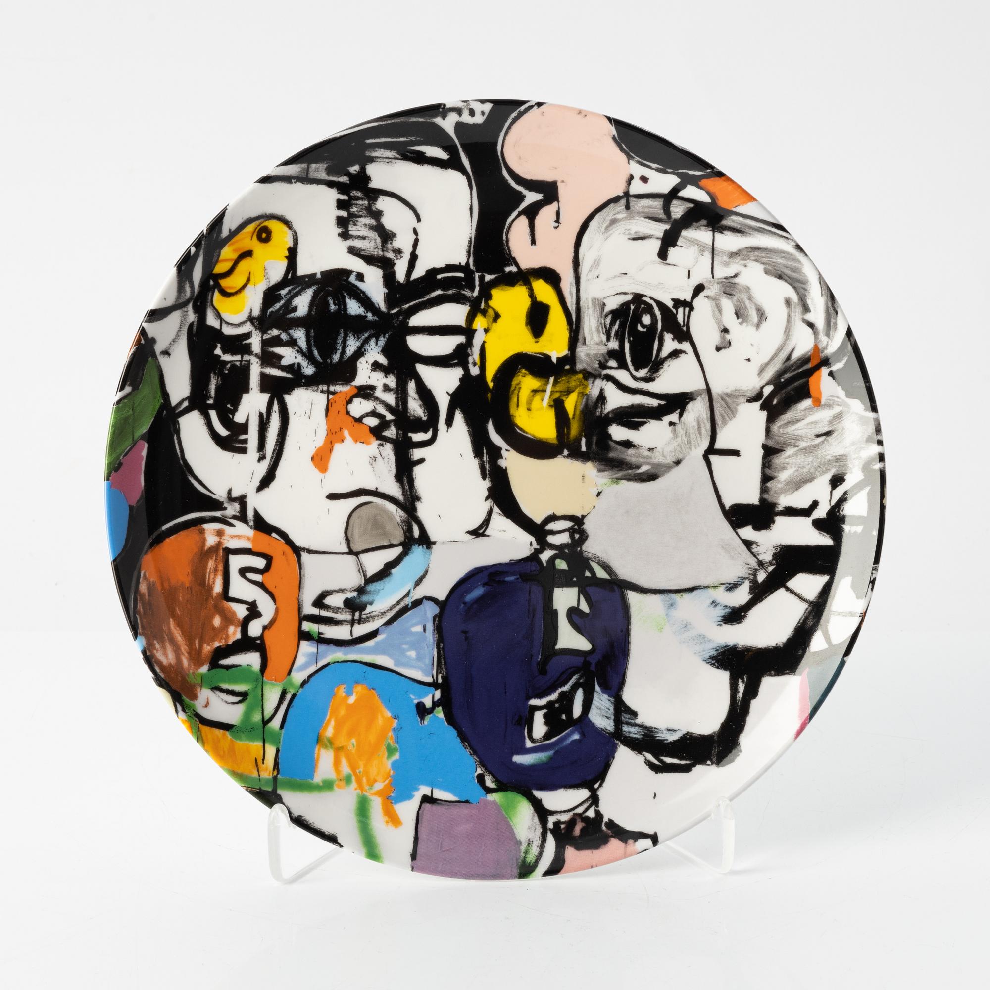 Eddie Martinez, porcelaine plate, 'Untitled' ed. 250, Prospect, 2020.
