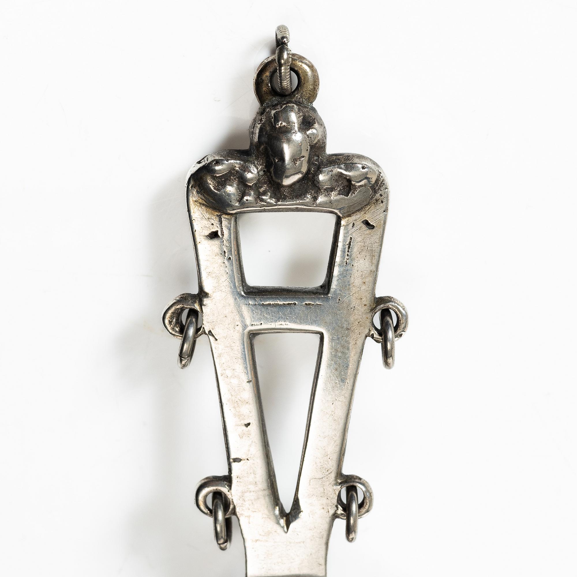 Sámi spoon, silver, 18th-19th century, likely Norway.