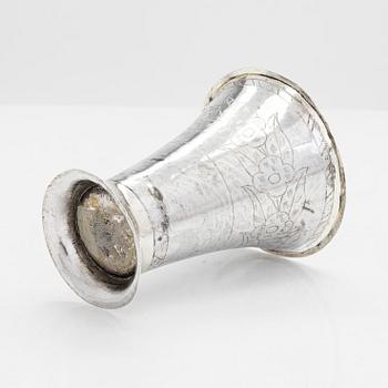 A mid-18th-century silver beaker, maker's mark of Jonas Lexell, Turku Finland.