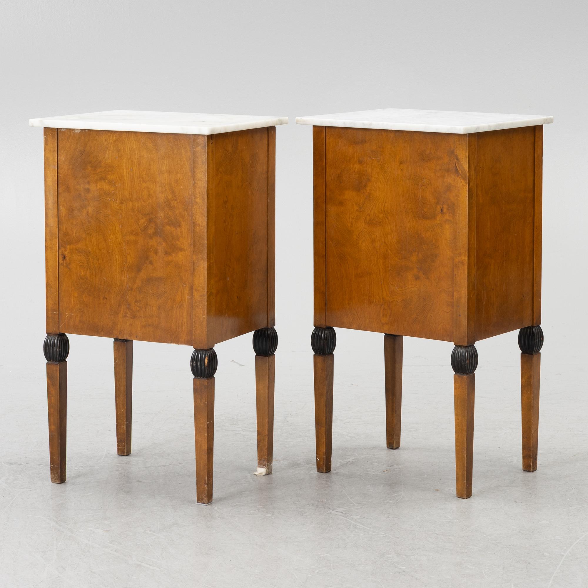 Nightstands, a pair, first half of the 20th century.