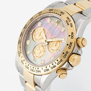 Rolex, Cosmograph, Daytona, "Tahitian MOP Gold Crystals Dial", wristwatch, 40 mm.