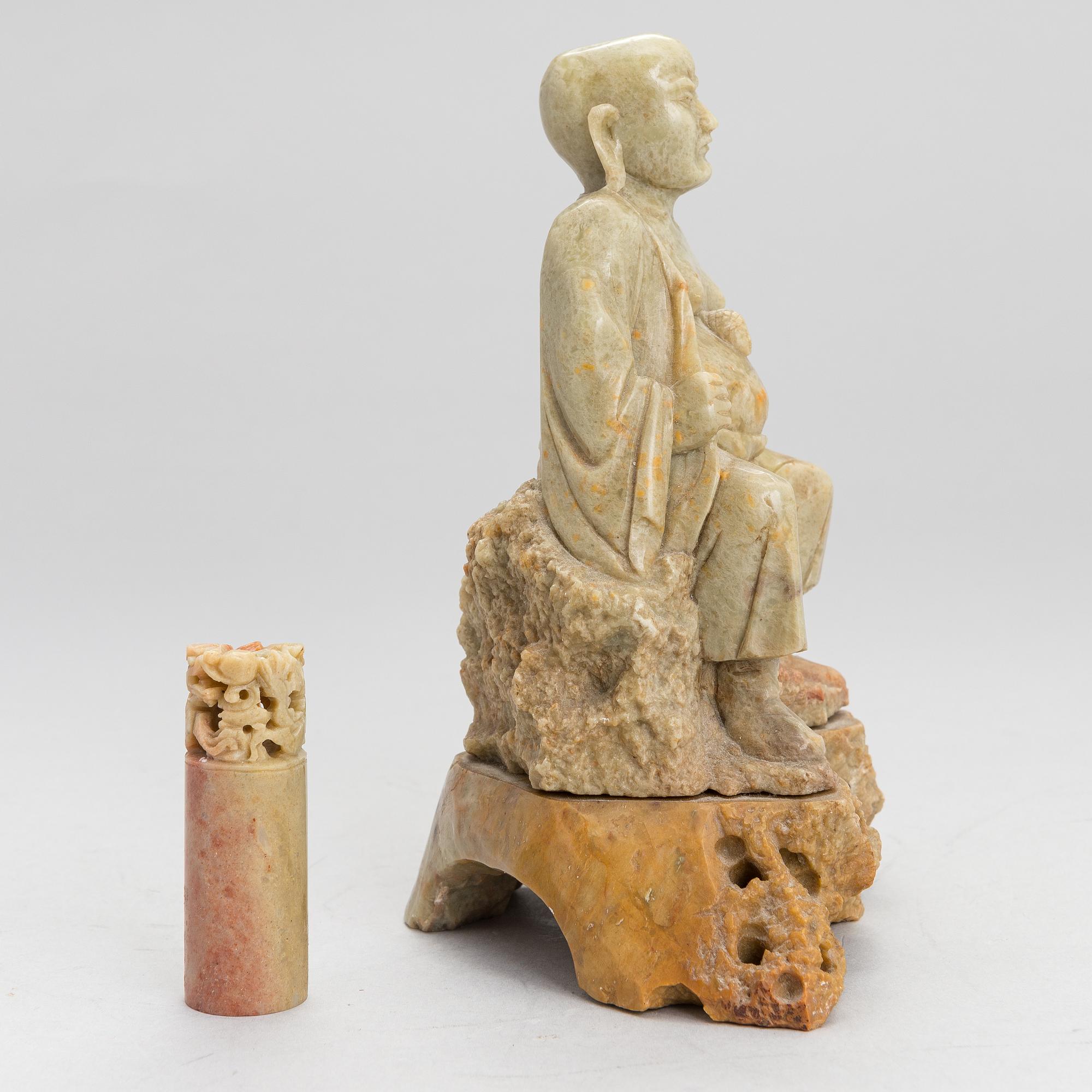A 20th century Chinese soapstone sculpture.