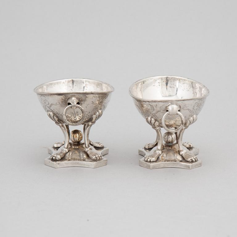 A pair of Danish Silver Salt Cellars, mark of Assay Master Simon Groth 1895.