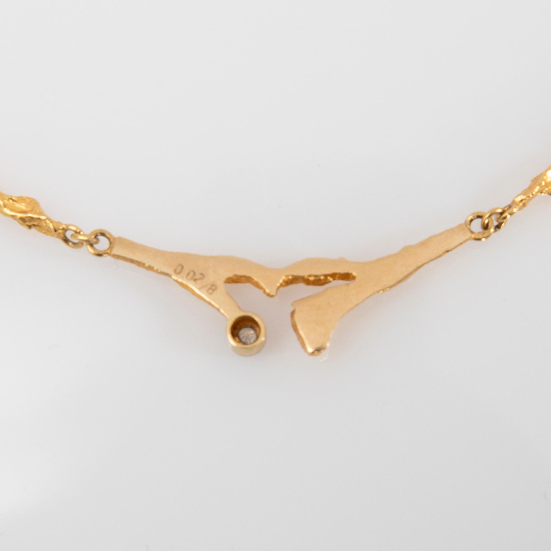 Björn Weckström, Necklace, "Vårdagg", 18K and brilliant-cut diamond, Lapponia.