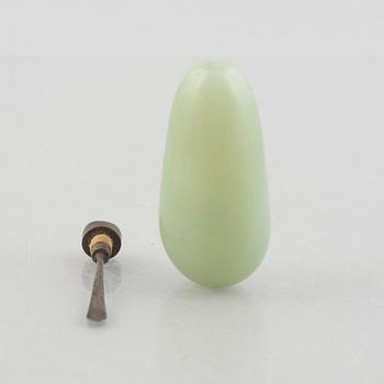 A group of three Chinese stone snuffbottles, 20th century.