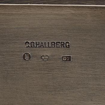 Ferdinand Boberg, an Art Nouveau silver and enamelled bonbonnière executed by C.G Hallberg, Stockholm 1909.