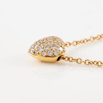 Engelbert, collier, "pavé heart", 18K guld med briljantslipade diamanter.