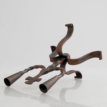A two-light wrought-iron candlesticks, 20th century.