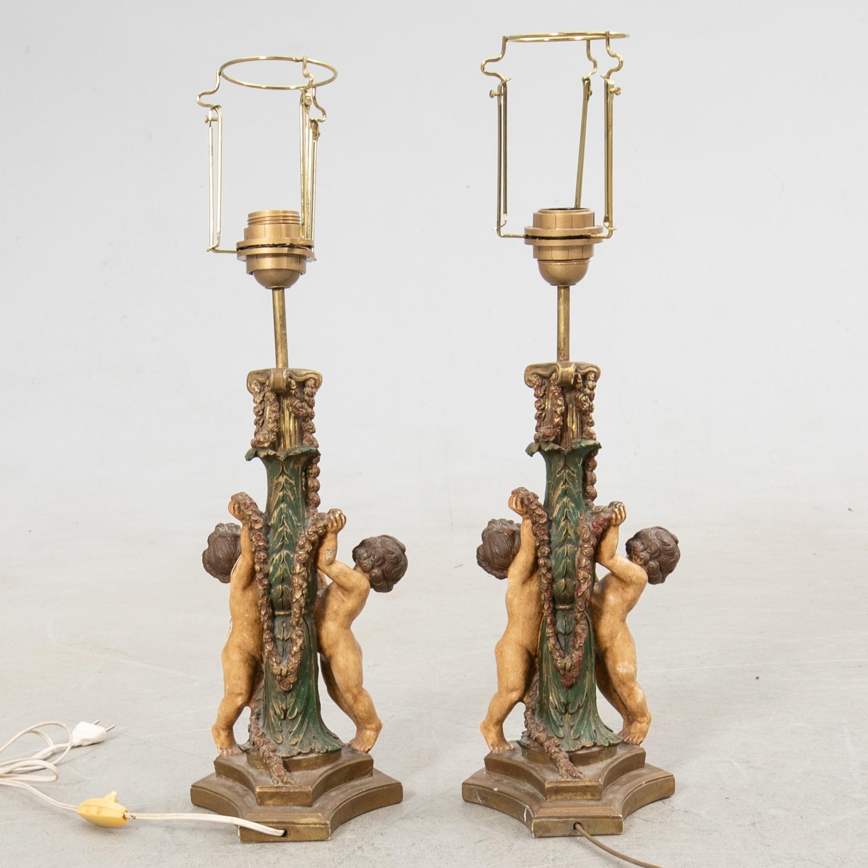 Table lamps, a pair, Baroque style, 20th century.