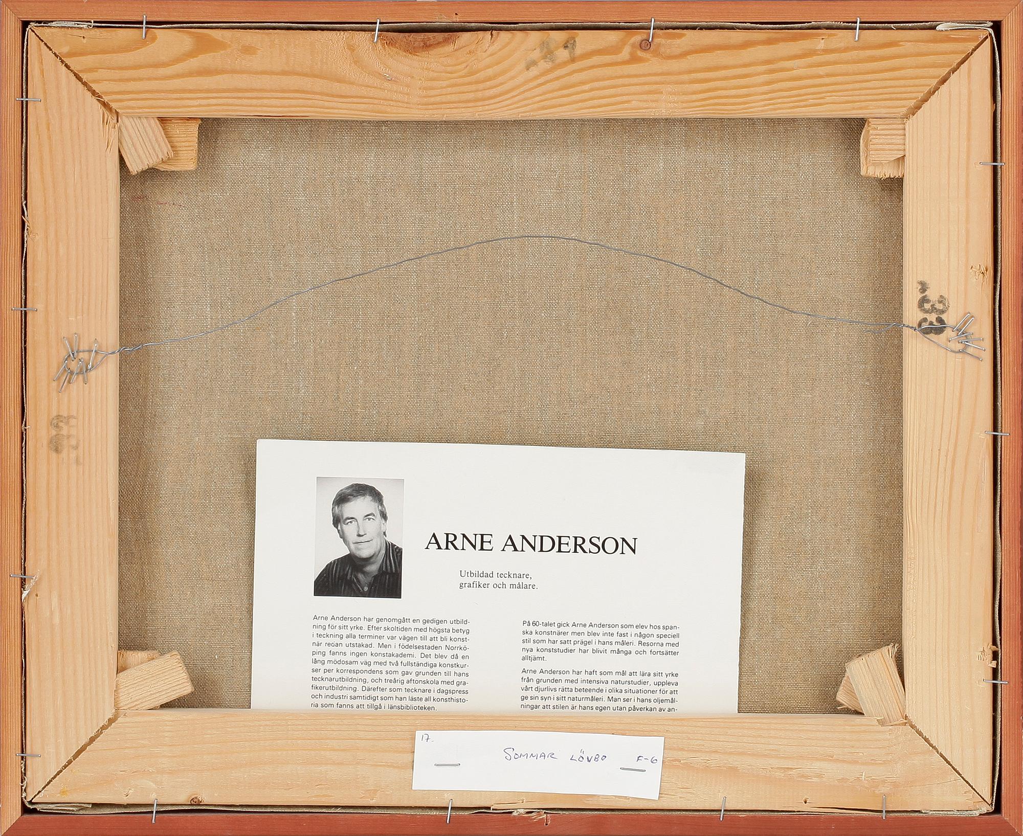 ARNE ANDERSSON, olja på duk, signerad.