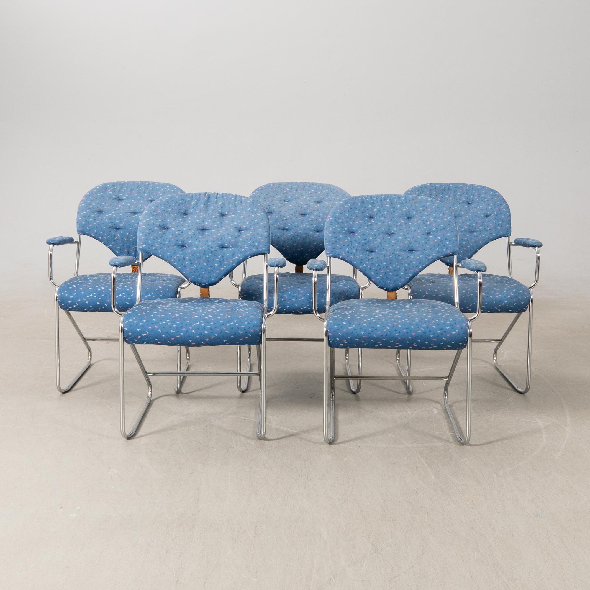 Sam Larsson, armchairs 5 pcs "Sam" for DUX late 20th century.