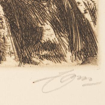 Anders Zorn, etching, 1911, signed in pencil.