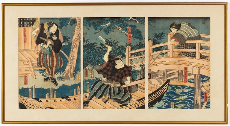 Utagawa Kunisada, woodblock prints in colour, 1852.