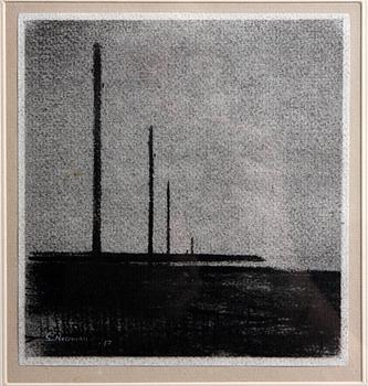 GUNNAR NORRMAN, kolteckning, sign o dat-57.