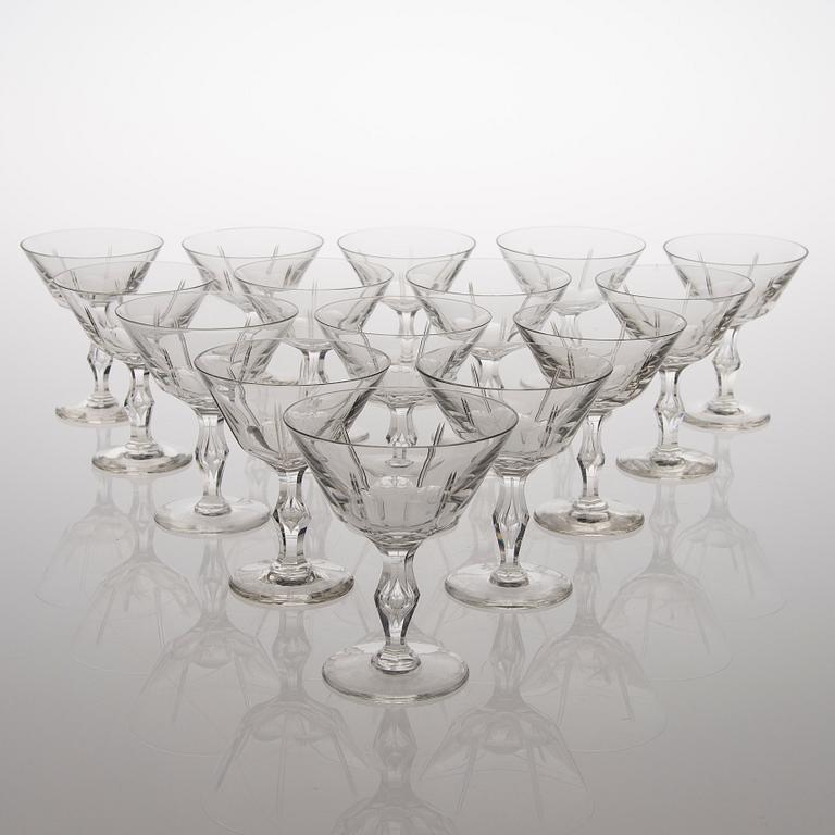 A 72-piece set of footed glassware from the first half of the 20th Century.