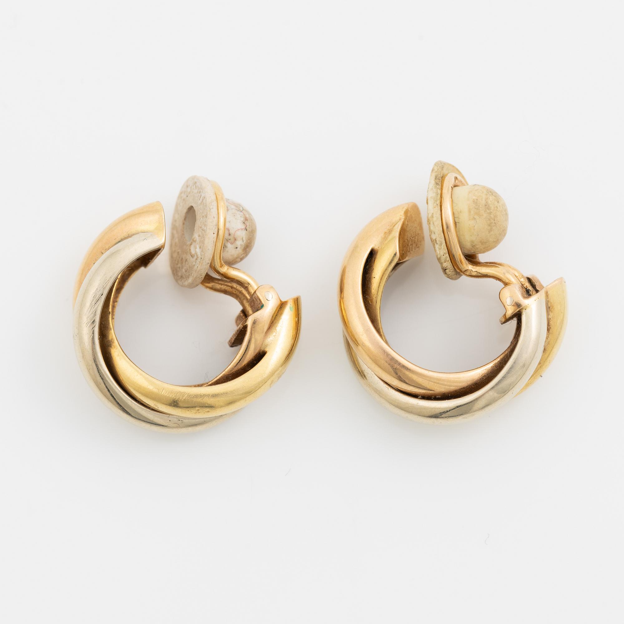Cartier earrings, "Trinity" 18K gold in three colours.