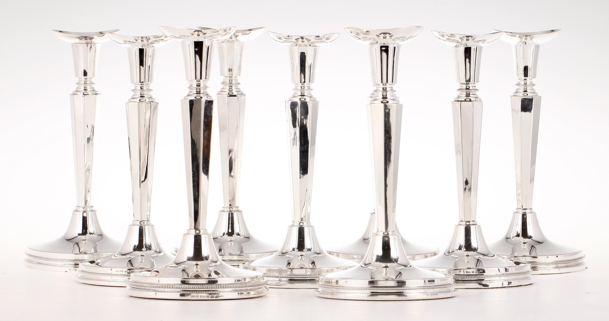 LJUSSTAKAR, 9 st, silver, Eric Löfman, MGAB, Uppsala, 1962-1976.