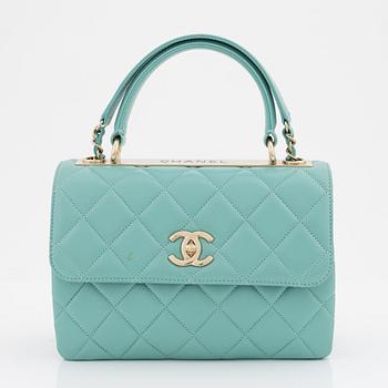 Chanel, a mint green 'Trendy CC' top handle flap bag,2020.