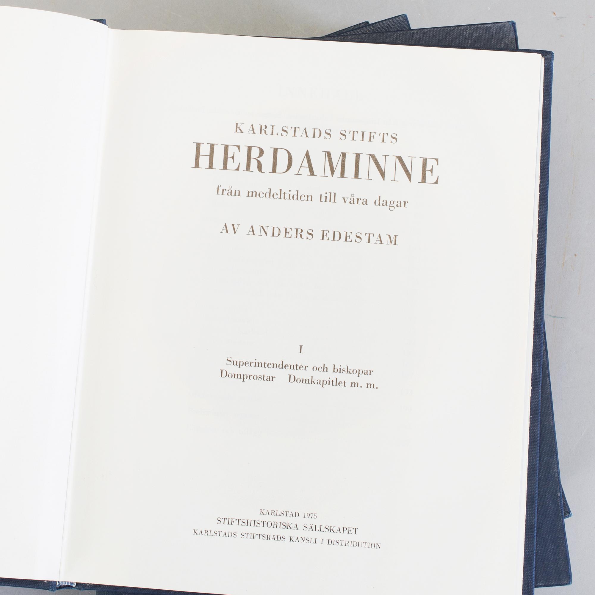 HERDAMINNEN, Växjö stift, 4 vol, Gotthard Virdestam, Växjö 192132. Karlstad stift, 5 vol, Anders Edestam, 1965-75.