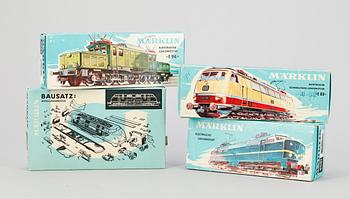 PARTI LOK, 4 st, Märklin H0, 3053, 3921, 3051 OCH 3022, 1900-talets mitt.