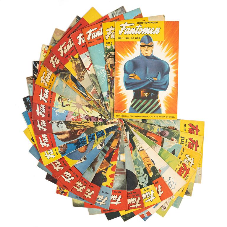 Comic books, 26 issues, "The Phantom", 1951.