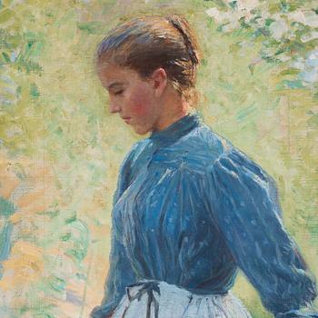 Gottfrid Kallstenius, Förälskat par, trädgårdsmotiv från Grez.