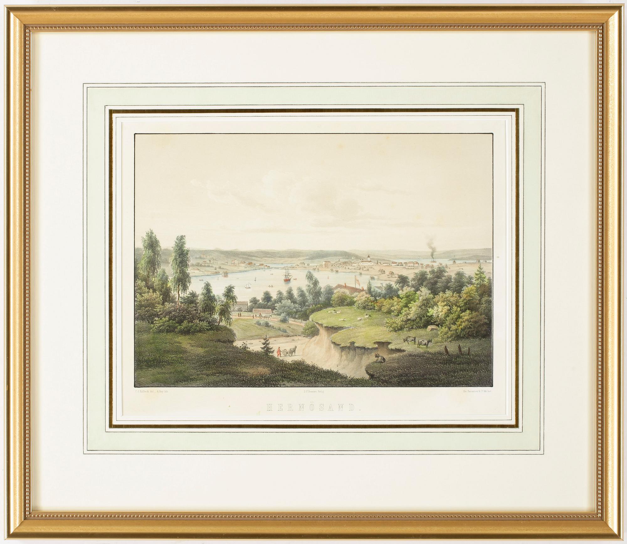 OKÄND KONSTNÄR 1800/1900-TAL. Kolorerat kopparstick.