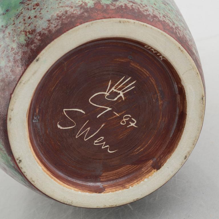 Sven Wejsfelt, a unique stoneware vase, Gustavsbergs Studio 1987.