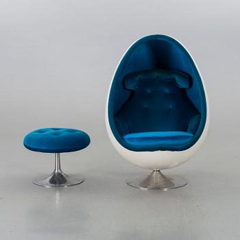 Henrik Thor-Larsen, HENRIK THOR-LARSEN, an "Ovalia" easy chair and ottoman, for Torlan AB, Sweden 1960-70's.